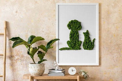 Moosbild lebend Hund mit einer Katze
