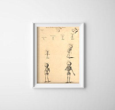 Weinleseplakat für das Wohnzimmer Skeleton John Fotherby'ego