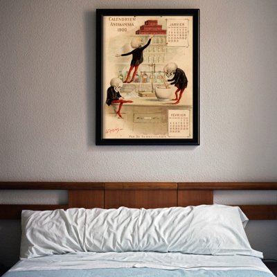 Poster im Retro-Stil Antikamnia Kalender Jan Feb Francais