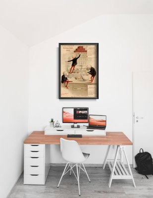 Poster im Retro-Stil Antikamnia Kalender Jan Feb Francais