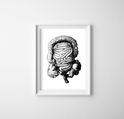 Retro-Poster Anatomische Fußabdruck Kolon