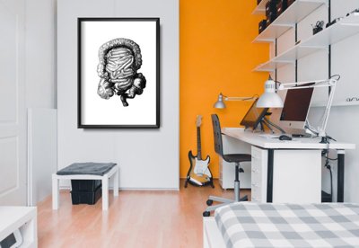 Retro-Poster Anatomische Fußabdruck Kolon