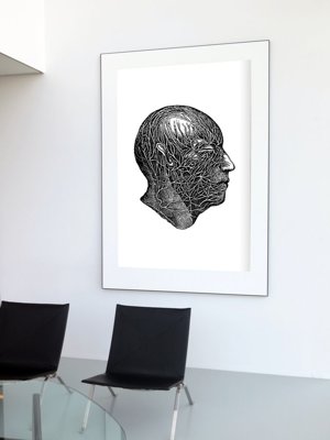 Weinleseplakat Anatomische druckt Nervenkopf