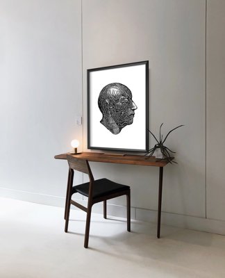 Weinleseplakat Anatomische druckt Nervenkopf