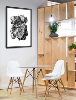 Poster Retro-Wohnzimmer Menschlicher anatomischer Muskel Druck