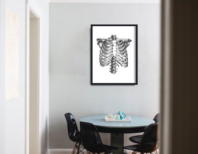 Poster im Retro-Stil anatomisches Skelett