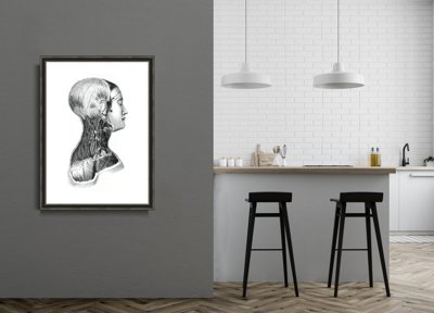 Poster im Retro-Stil Anatomische Drucke an den Nackenmuskeln