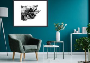 Poster an der Wand Anatomische druckt Mund Sprache