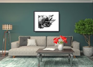 Poster an der Wand Anatomische druckt Mund Sprache