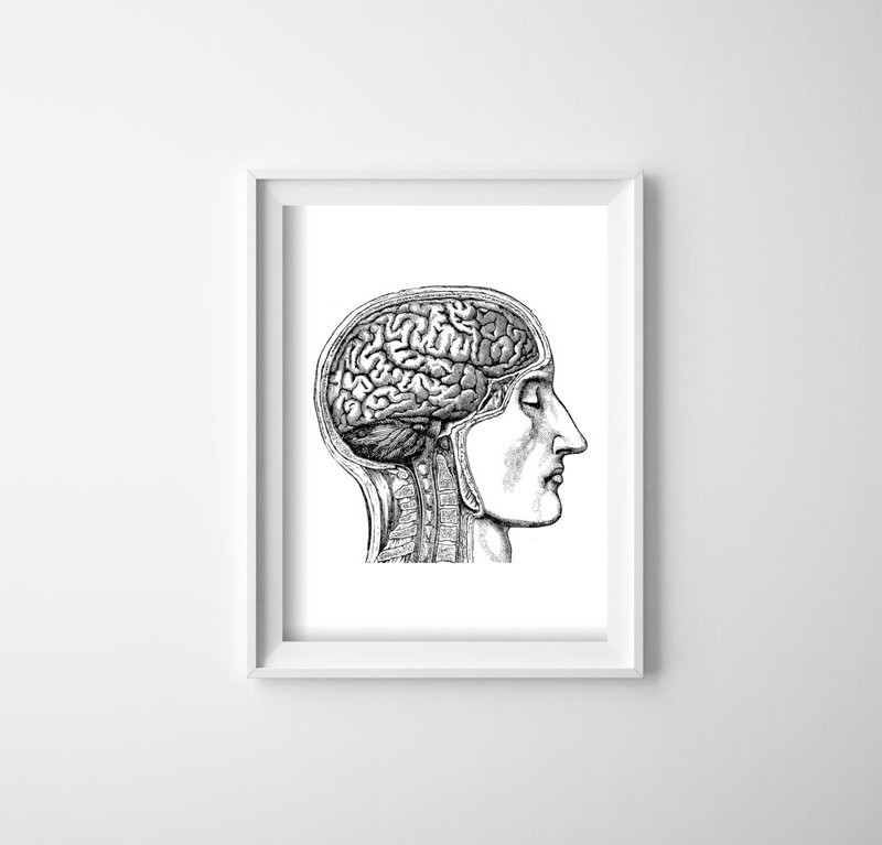 Retro-Poster Gehirn