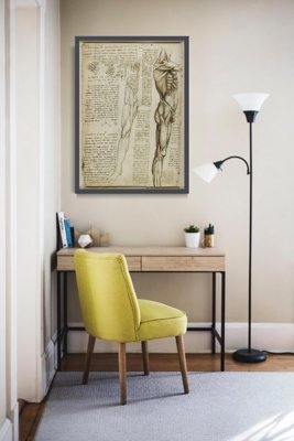 Poster im Retro-Stil Da Vinci Beinmuskeln