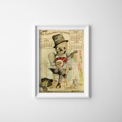 Poster Retro-Wohnzimmer Kalender Antikamnia