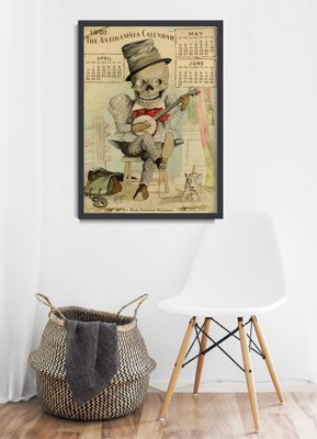 Poster Retro-Wohnzimmer Kalender Antikamnia