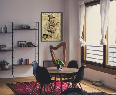 Poster Retro-Wohnzimmer Kalender Antikamnia