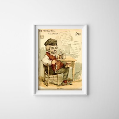 Posterm im Retro-Stil Kalender Antikamnia