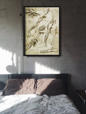 Weinleseplakat Da Vinci Muskeln