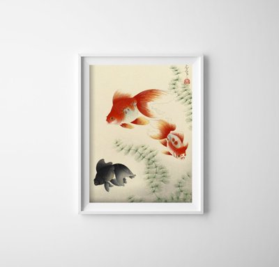 Plakat-Weinlese Goldfish Ono Bakufu