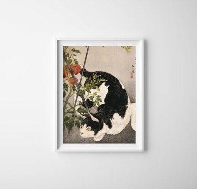 Poster Zimmer Die Katze geht um die Tomate Takahashi Shotei