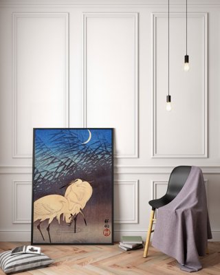 Weinleseplakat für das Wohnzimmer Krane von Ohary Koson