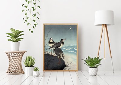 Poster Zimmer Wellen und sichel Ohara Koson Ukiyo