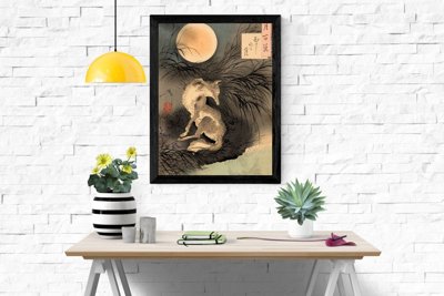 Vintage Poster Der Mond auf der Ebene von Musashi Tsukioka Yoshito