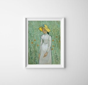 Poster im Retro-Stil Mädchen in Weiß Vincent van Gogh