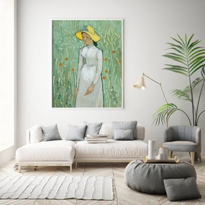 Poster im Retro-Stil Mädchen in Weiß Vincent van Gogh
