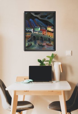 Poster im Retro-Stil Nachtangeln in Ascona Marianne von Werefkin
