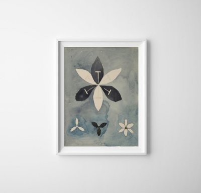Retro-Poster Blommor Hilma Klint