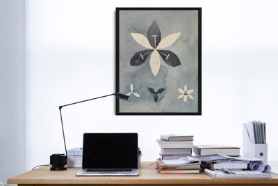 Retro-Poster Blommor Hilma Klint