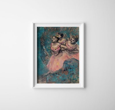 Poster Retro-Wohnzimmer Drei Tänzer durch Edgar Degas