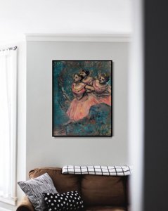 Poster Retro-Wohnzimmer Drei Tänzer durch Edgar Degas