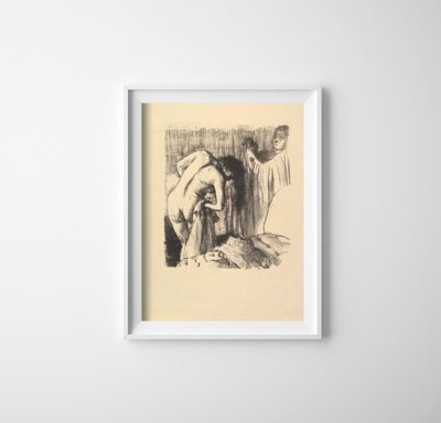Weinleseplakat für das Wohnzimmer Nach dem Bad Edgar Degas
