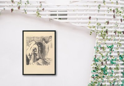 Weinleseplakat für das Wohnzimmer Nach dem Bad Edgar Degas