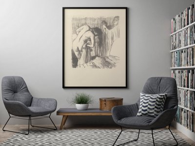 Weinleseplakat für das Wohnzimmer Nach dem Bad Edgar Degas
