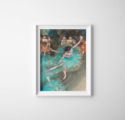 Retro-Poster Edgar Degas Grüne Tänzer
