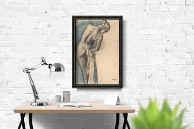 Weinleseplakat für das Wohnzimmer Edgar Degas Die Badende Serie