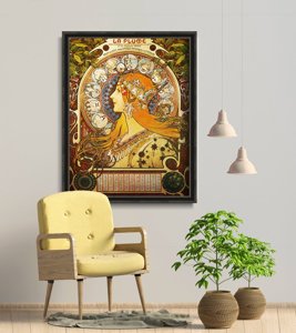 Poster Retro-Wohnzimmer Zodiac Alphonse Mucha
