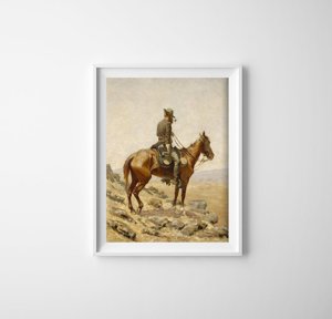 Poster im Retro-Stil Frederic Remington The Lookout