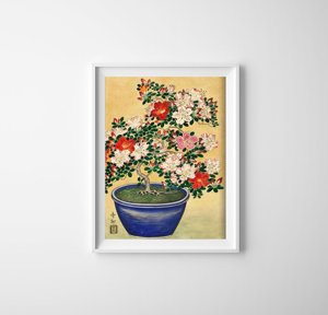 Retro-Poster Blooming Azalea Ohary Koson