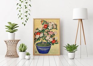 Retro-Poster Blooming Azalea Ohary Koson