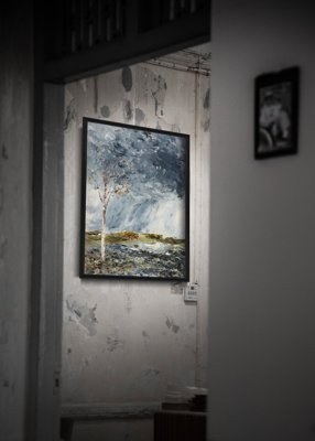 Retro-Poster August Strindberg Björken Die Birke I