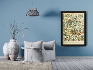 Poster Retro-Wohnzimmer Blumen Adolphe Millot