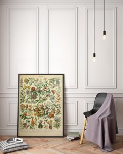 Poster Retro-Wohnzimmer Blumen Adolphe Millot