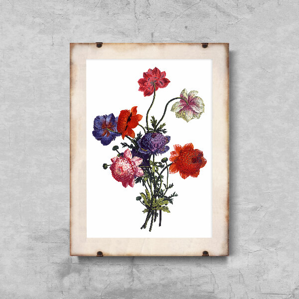 Poster-Weinlese blumiges Bouquet