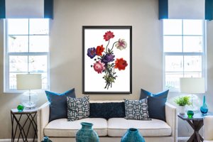 Poster-Weinlese blumiges Bouquet