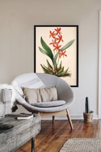 Weinleseposter für das Wohnzimmer Blumendruck Epidendrum Vitellinum