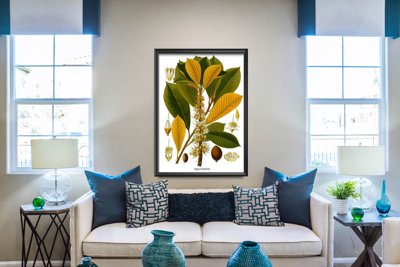 Poster Retro-Wohnzimmer Sapotaceae