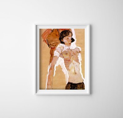 Plakat-Weinlese Semi Egon Schiele Liegender Akt