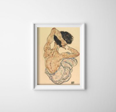 Poster im Retro-Stil Egon Schiele Sitzender